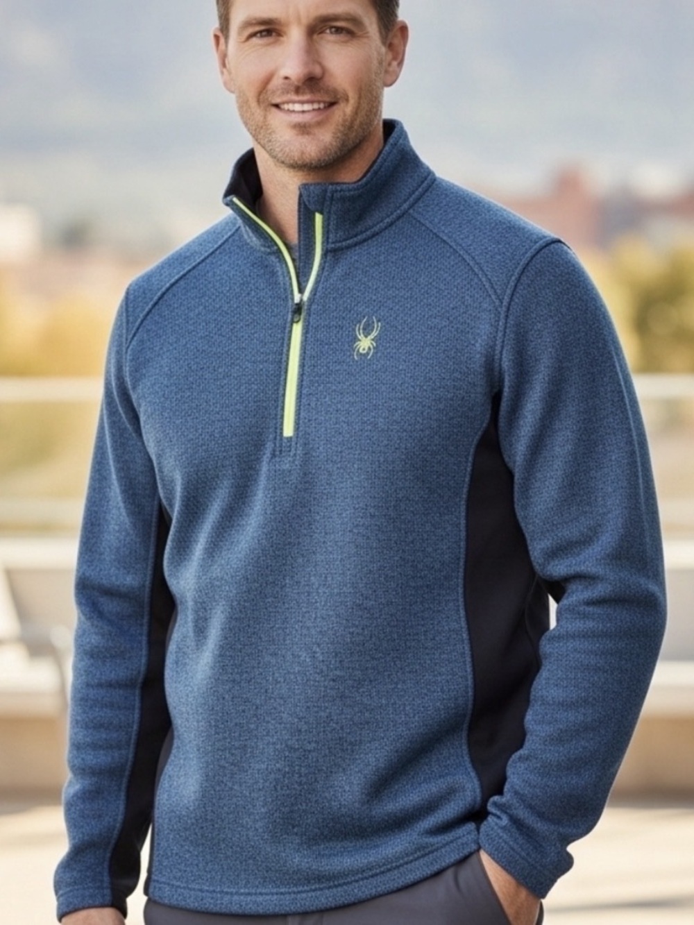 Spyder Outbound Half-Zip Pullover Men's Blue  Size Medium LIKE NEW
